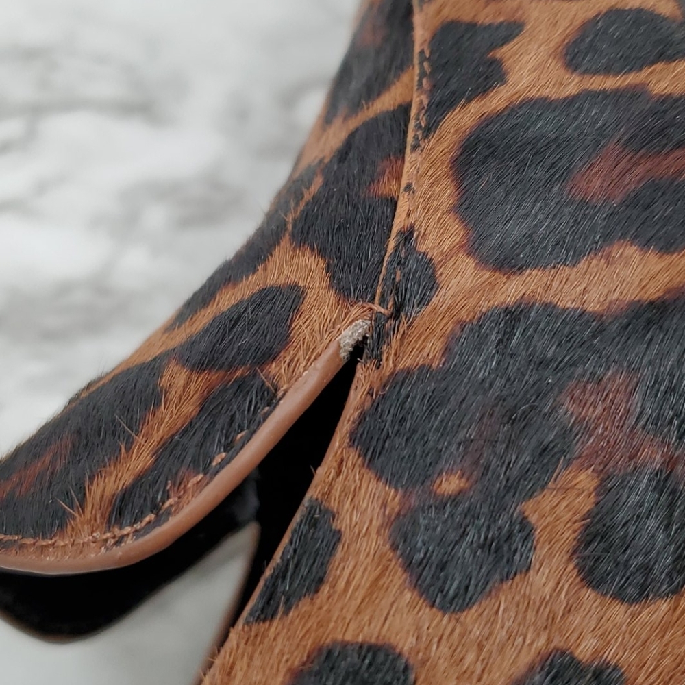 Leopard Print Calf Hair Sole Society Block Heel - Picture 7 of 13